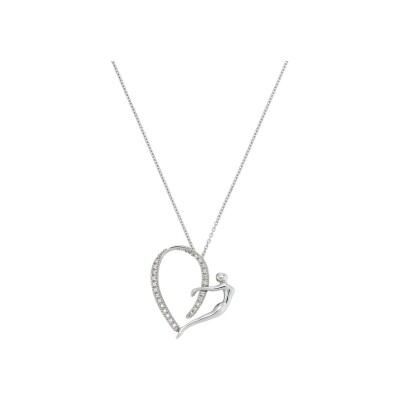 Collier Jourdan Bijoux Héritage Sentimento Amore Nina en argent 5.34g et oxydes de zirconium