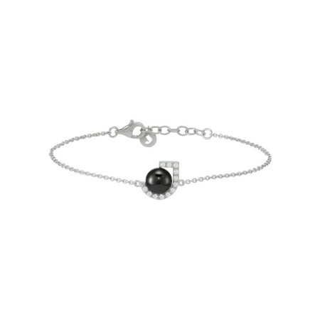 Bracelet Jourdan Bijoux Héritage Intemporel Galiléa Lyrae en argent, hématite et oxydes de zirconium