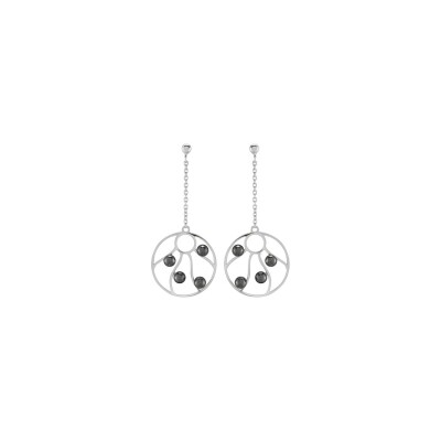 Boucles d'oreilles Jourdan Bijoux Héritage Iris en argent et hématites