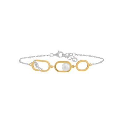 Bracelet Jourdan Bijoux Héritage Kesia en argent, argent doré et perle