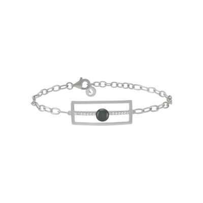 Bracelet Jourdan Bijoux Héritage Artémis en argent, oxydes de zirconium et hématite