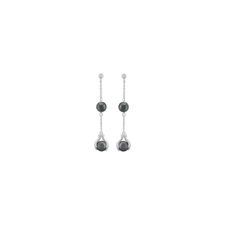 Boucles d'oreilles Jourdan Bijoux Héritage Hélicé en argent et hématites