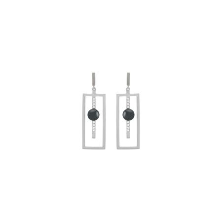 Boucles d'oreilles Jourdan Bijoux Héritage Artémis en argent, oxydes de zirconium et hématites