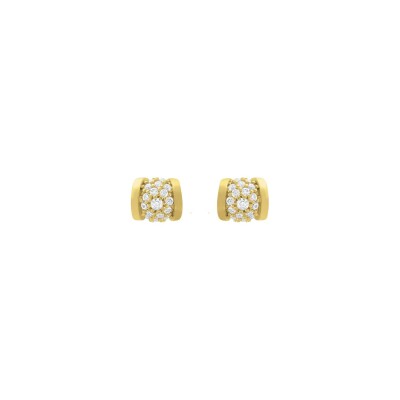 Boucles d'oreilles Jourdan Bijoux Héritage Hélicé en argent doré et oxydes de zirconium