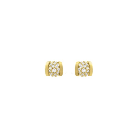 Boucles d'oreilles Jourdan Bijoux Héritage Hélicé en argent doré et oxydes de zirconium