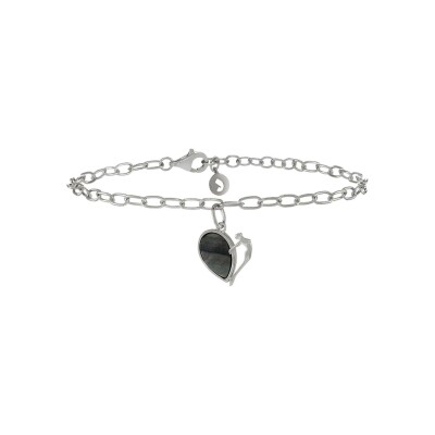 Bracelet Jourdan Bijoux Mina en argent et nacre noire