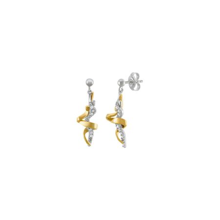 Boucles d'oreilles Jourdan Bijoux Fuji en argent et argent doré