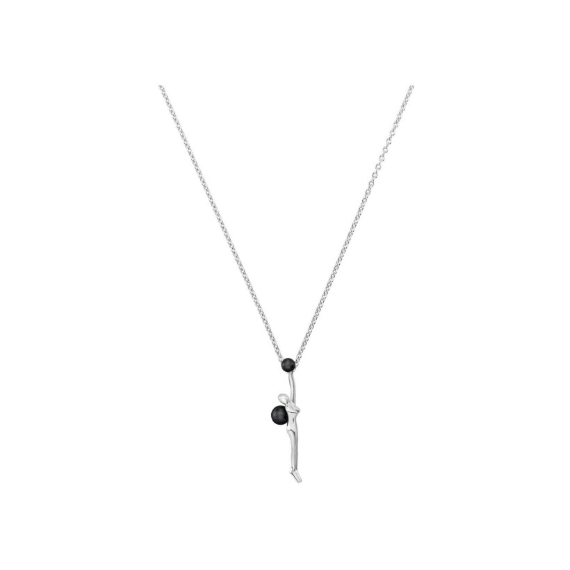 Collier Jourdan Bijoux Rouge en argent et onyx