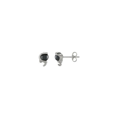 Boucles d'oreilles Jourdan Bijoux Dune en argent et hématite