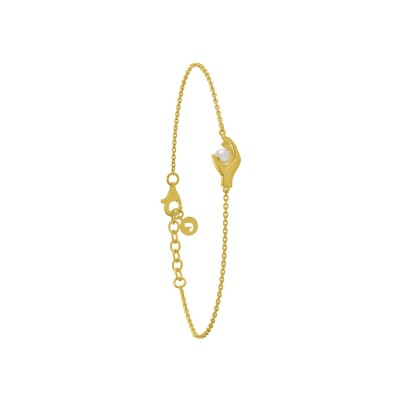 Bracelet Jourdan Bijoux Hélicé en argent doré et perle