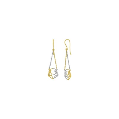 Boucles d'oreilles Jourdan Bijoux en argent bicolore