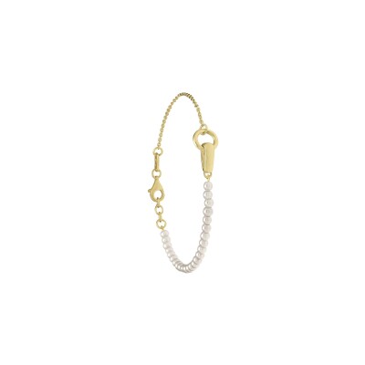 Bracelet Jourdan Bijoux Dualia en argent doré et perle d'eau douce