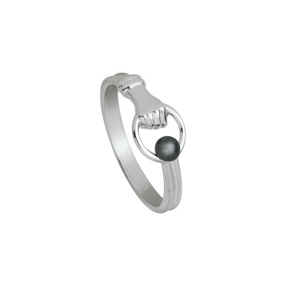 Bague Jourdan Bijoux Manea en argent et hématite