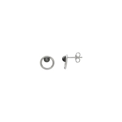 Boucles d'oreilles Jourdan Bijoux Manea en argent et hématite