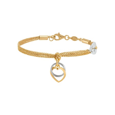 Bracelet Jourdan Bijoux Héritage Sentimento Amore Valentine en argent doré et argent