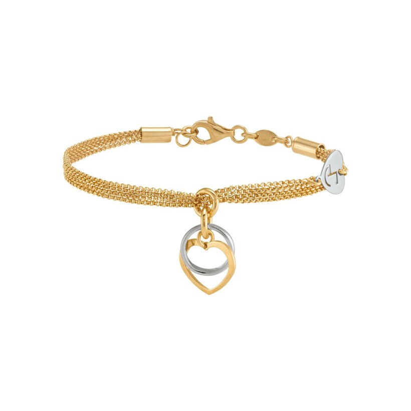 Bracelet Jourdan Bijoux Héritage Sentimento Amore Valentine en argent doré et argent
