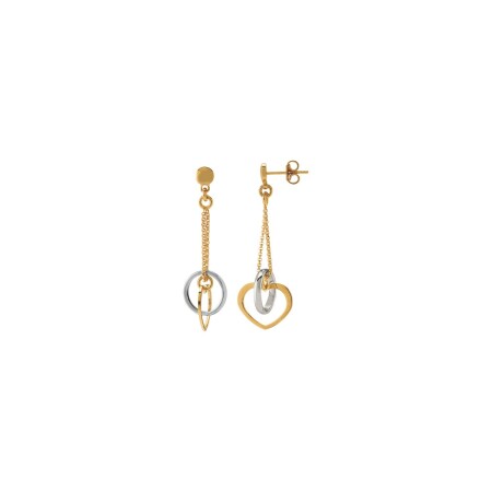 Boucles d'oreilles Jourdan Bijoux Héritage Sentimento Amore Valentine en argent doré et argent