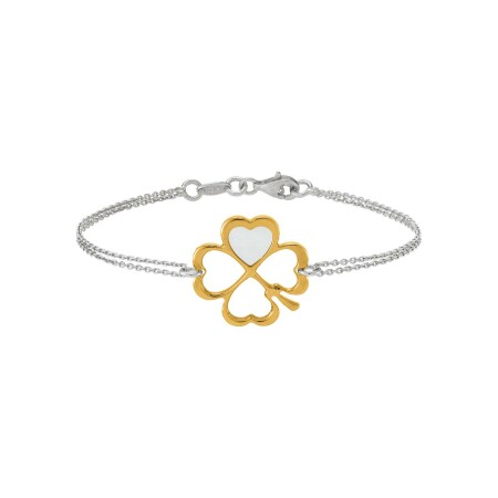 Bracelet Jourdan Bijoux Héritage Sentimento Amore Inanna en argent doré, argent et nacre