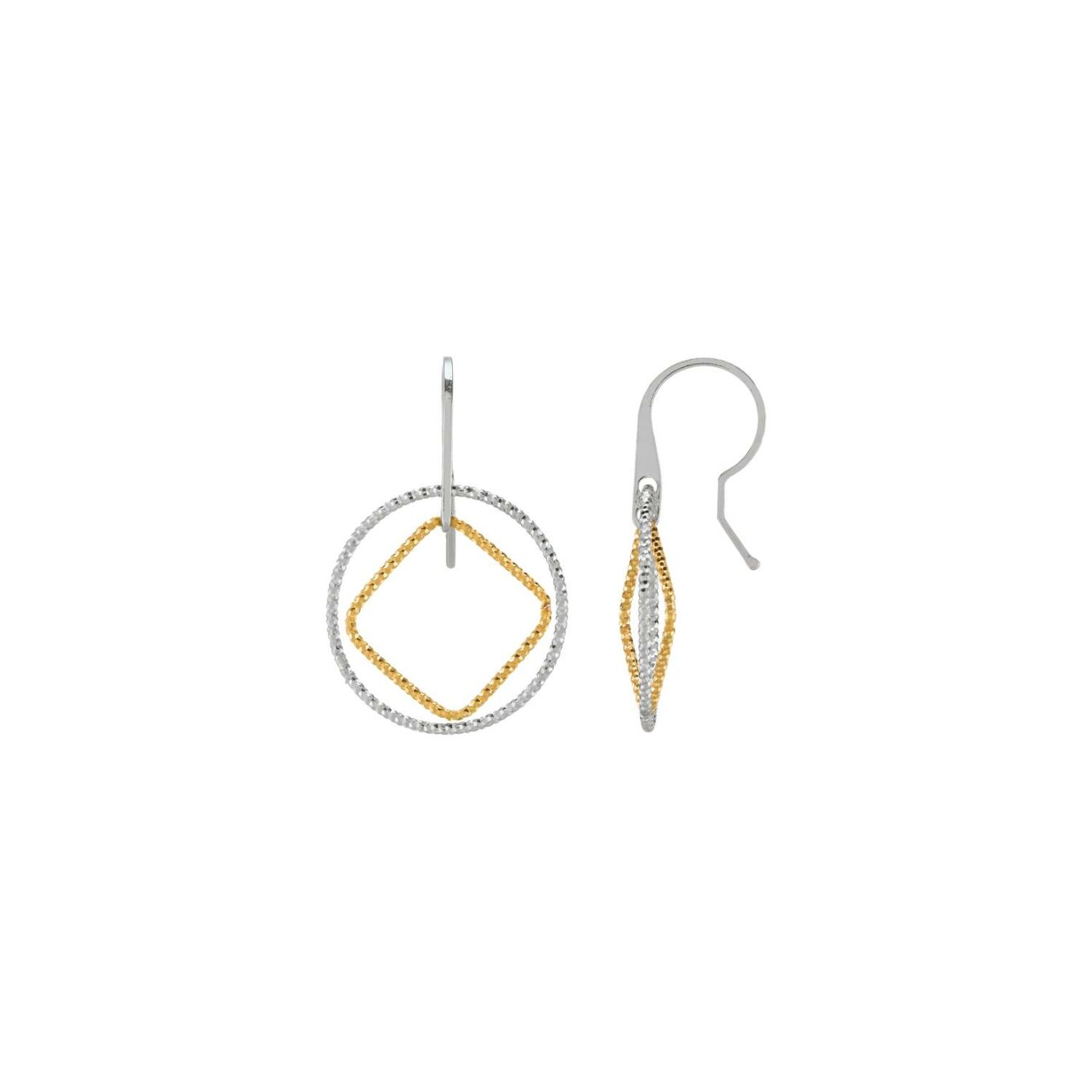 Boucles d'oreilles Jourdan Bijoux Héritage Cosmik en argent et argent doré