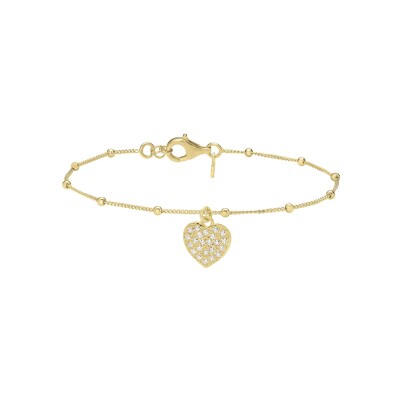 Bracelet Jourdan Bijoux Aimée en argent doré et oxyde de zirconium