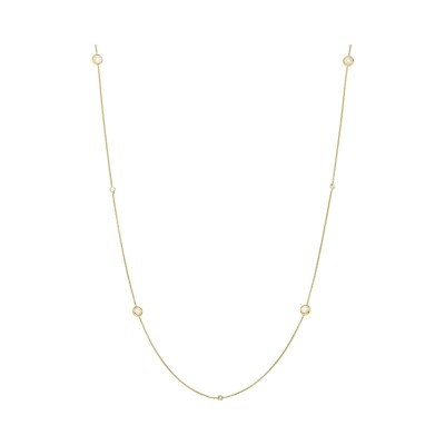 Collier Jourdan Bijoux Lyse en argent doré, oxyde de zirconium et perles d'eau douce