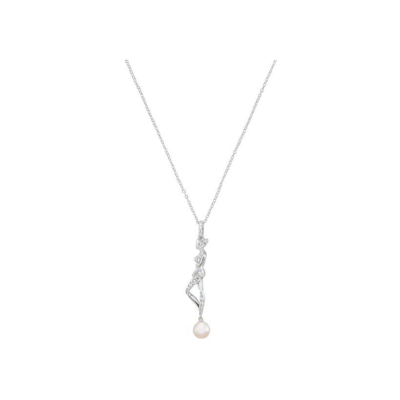 Collier Jourdan Bijoux Héritage en argent, oxyde de zirconium et perle