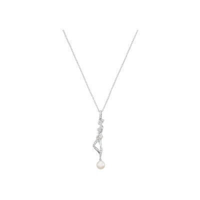 Collier Jourdan Bijoux Héritage en argent, oxyde de zirconium et perle