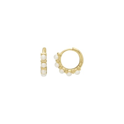 Boucles d'oreilles Jourdan Bijoux Lou en argent doré et perles d'eau douce