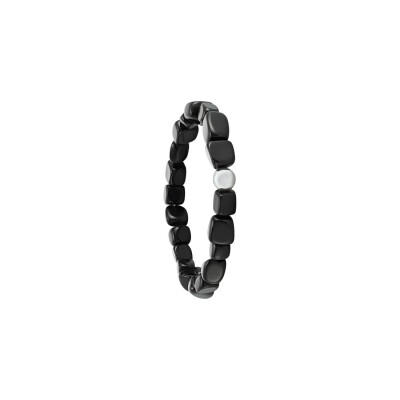 Bracelet Jourdan Bijoux Noir Naturel Roc Argent Boreal en argent 1.5g et agates noires