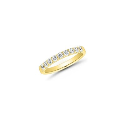 Alliance demi tour Venise serti barrettes diamants et or jaune