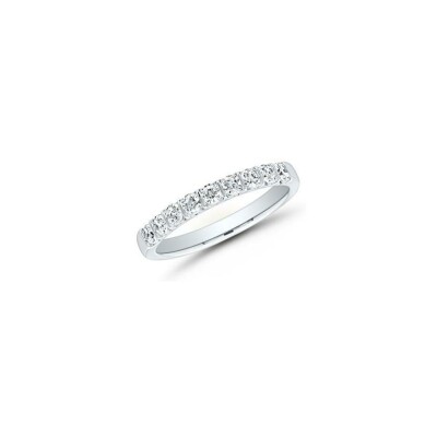Alliance demi tour Rome en or blanc et diamants