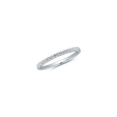 Alliance demi tour Venise serti barrettes diamants et or blanc