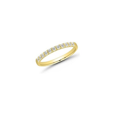 Alliance demi tour Venise serti barrettes diamants et or jaune