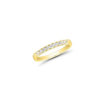 Alliance demi tour Rome en or jaune et diamants
