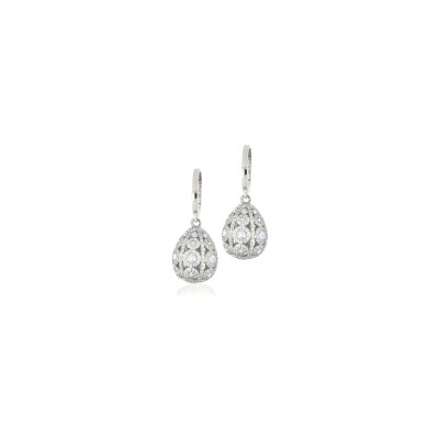 Boucles d'oreilles Tsars Collection Alexandra en argent et zircons blancs