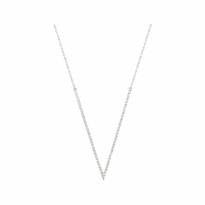 Collier Djula Grand V en or blanc et diamants