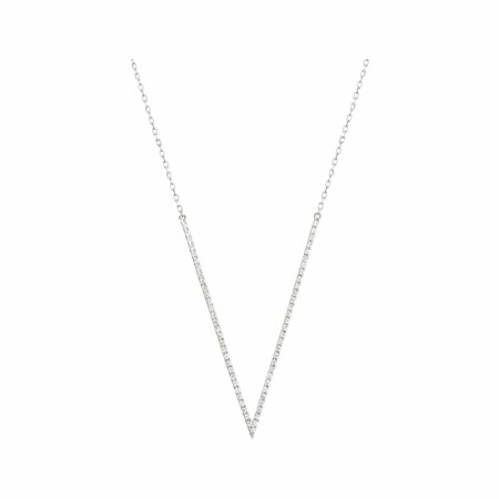 Collier Djula Grand V en or blanc et diamants