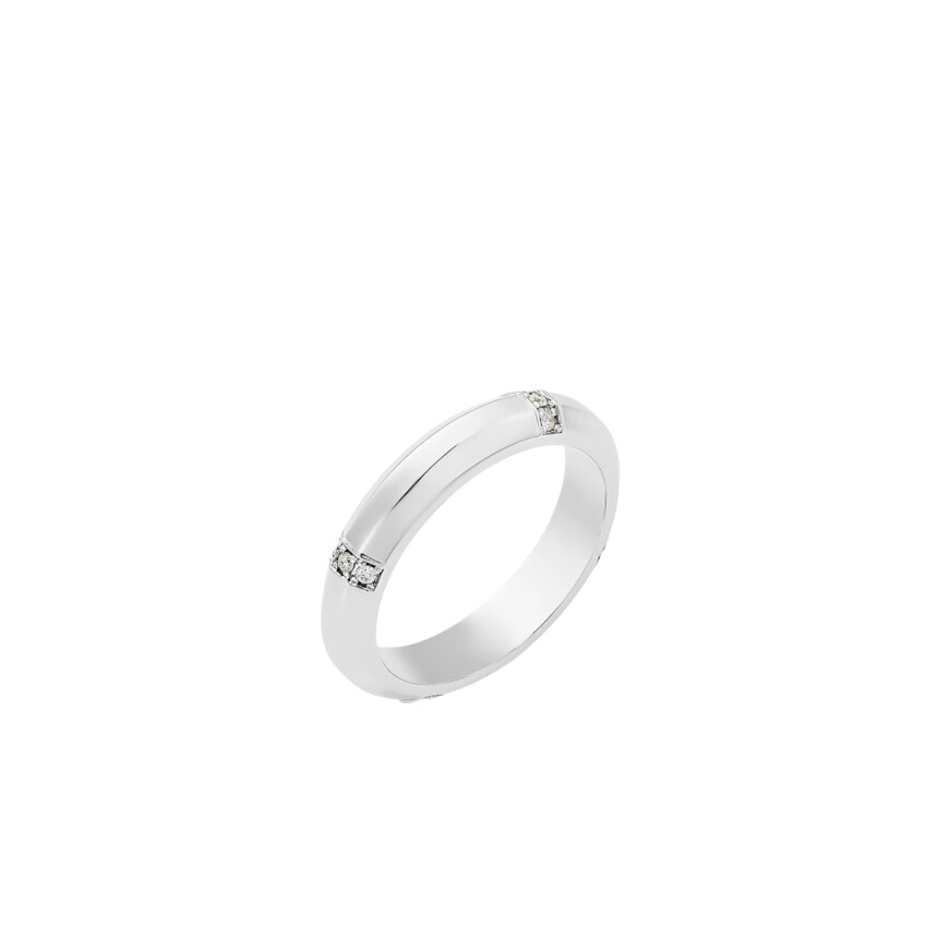Barth Monte-Carlo wedding ring, white gold and diamonds