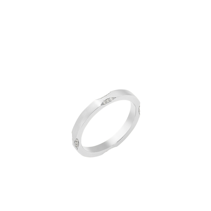 Barth Monte-Carlo wedding ring, white gold and diamonds