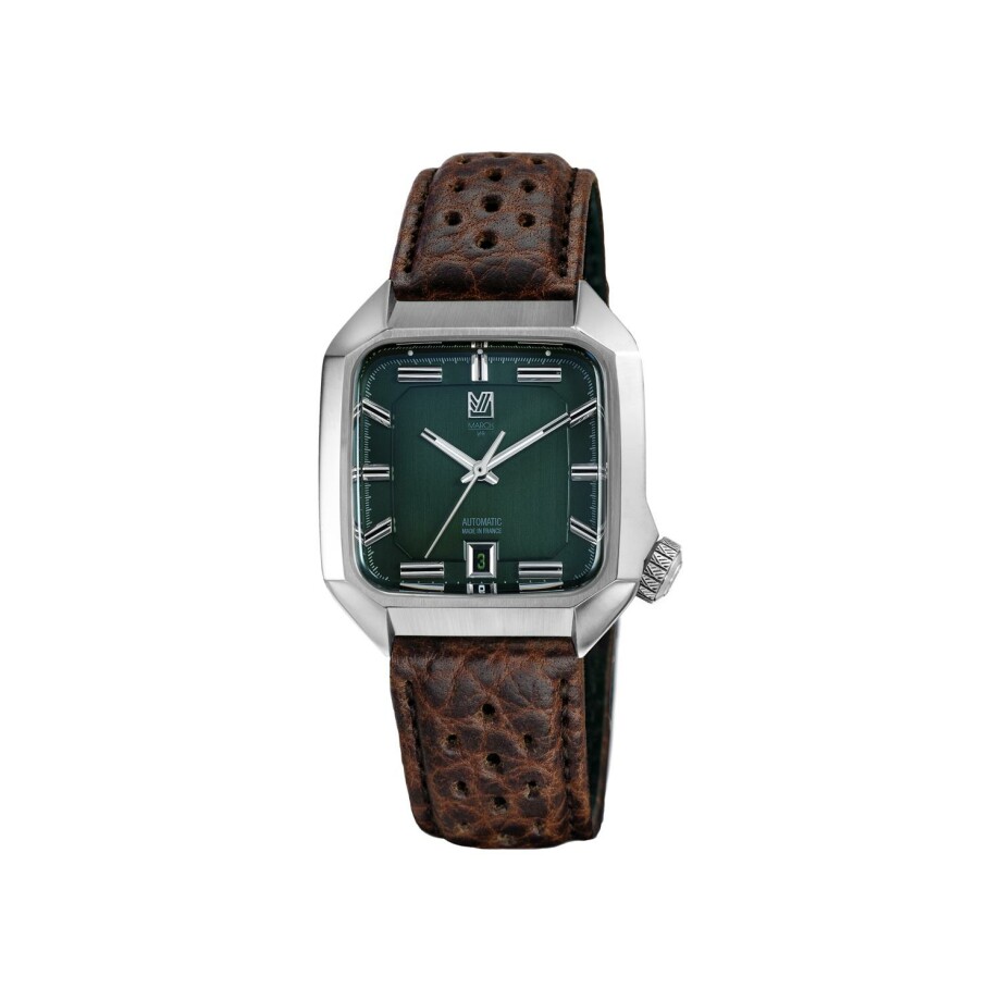 March LA.B AM2 AUTOMATIC 39 MM Watch - GRALL - Brown Perforated Bison
