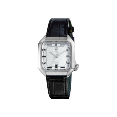 Montre March LA.B AM2 AUTOMATIQUE 39 MM - STEEL - Alligator Noir Grandes Ecailles