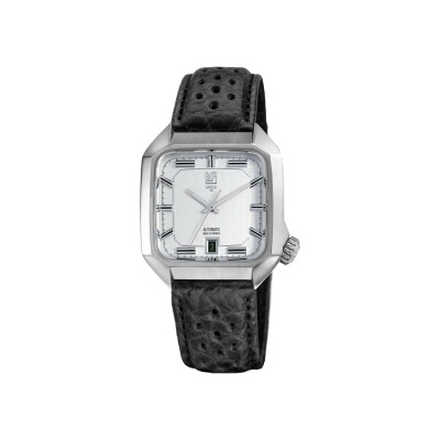 Montre March LA.B AM2 AUTOMATIQUE 39 MM - STEEL - Bison Perforé Noir