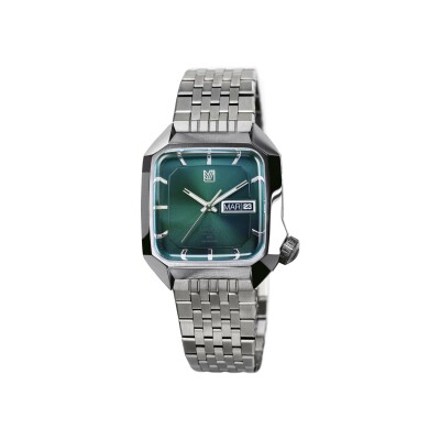 Montre March LA.B AM2 ELECTRIQUE 39 MM - FOREST - Acier 7 Maillons Plat