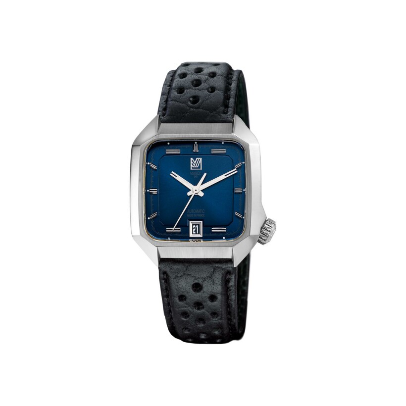 March LA.B AM2 SLIM AUTOMATIC 36 MM Watch - NAVY - Black Perforated Bison