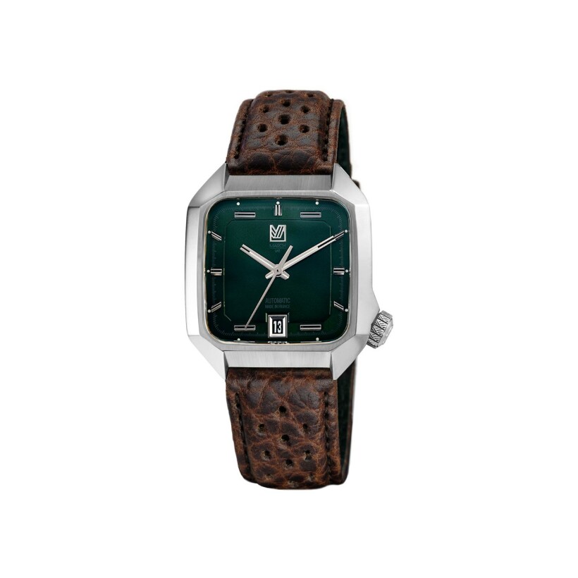March LA.B AM2 SLIM AUTOMATIC 36 MM Watch - GRALL - Brown Perforated Bison