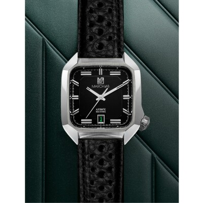 Montre March LA.B AM2 Automatique - Black - Bison Sauvage Perforé Noir