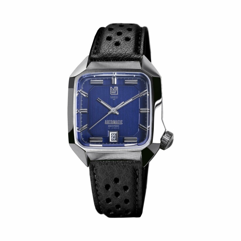 Montre March L.A.B AM2 Automatic - Ocean - buffle black perforated