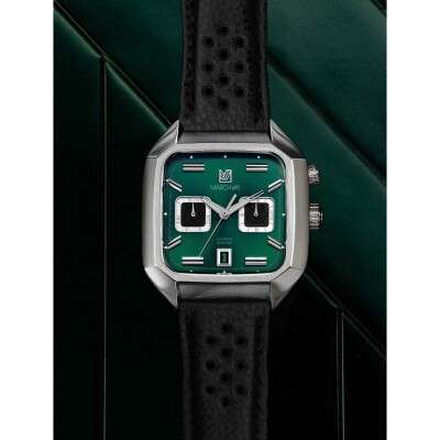 Montre MARCH LA.B AM2 CALENDAR Automatique - Forest - Buffle Perforé Noir