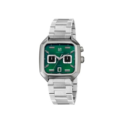 Montre March LA.B AM2 Calendar Automatique - Forest - Acier Brossé 3 Maillons