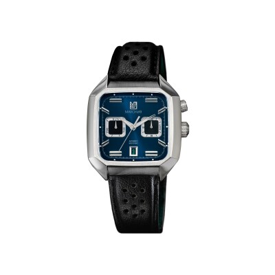 Montre March LA.B AM2 Calendar Automatique - Ocean - Buffle Perforé Noir